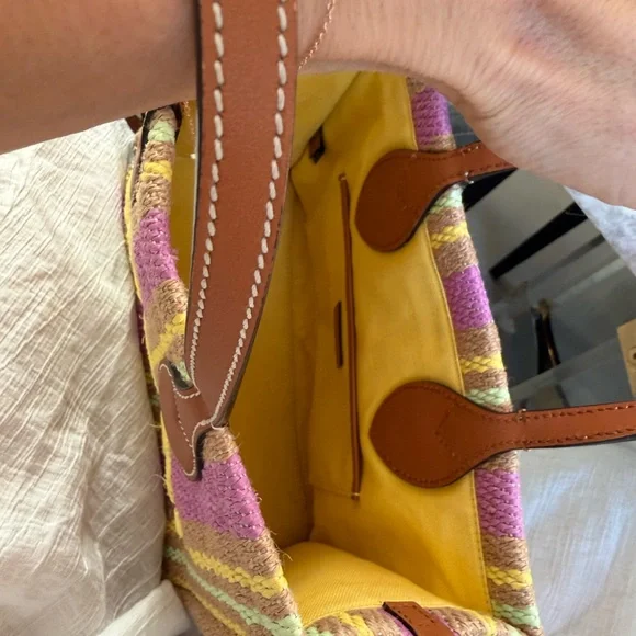 Authentic Gucci jute striped patch 2 way tote mini bag excellent condition - Picture 6 of 8